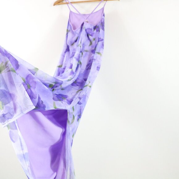 *Accomplice Vintage Purple Floral Maxi Summer Dress - Picture 7 of 7